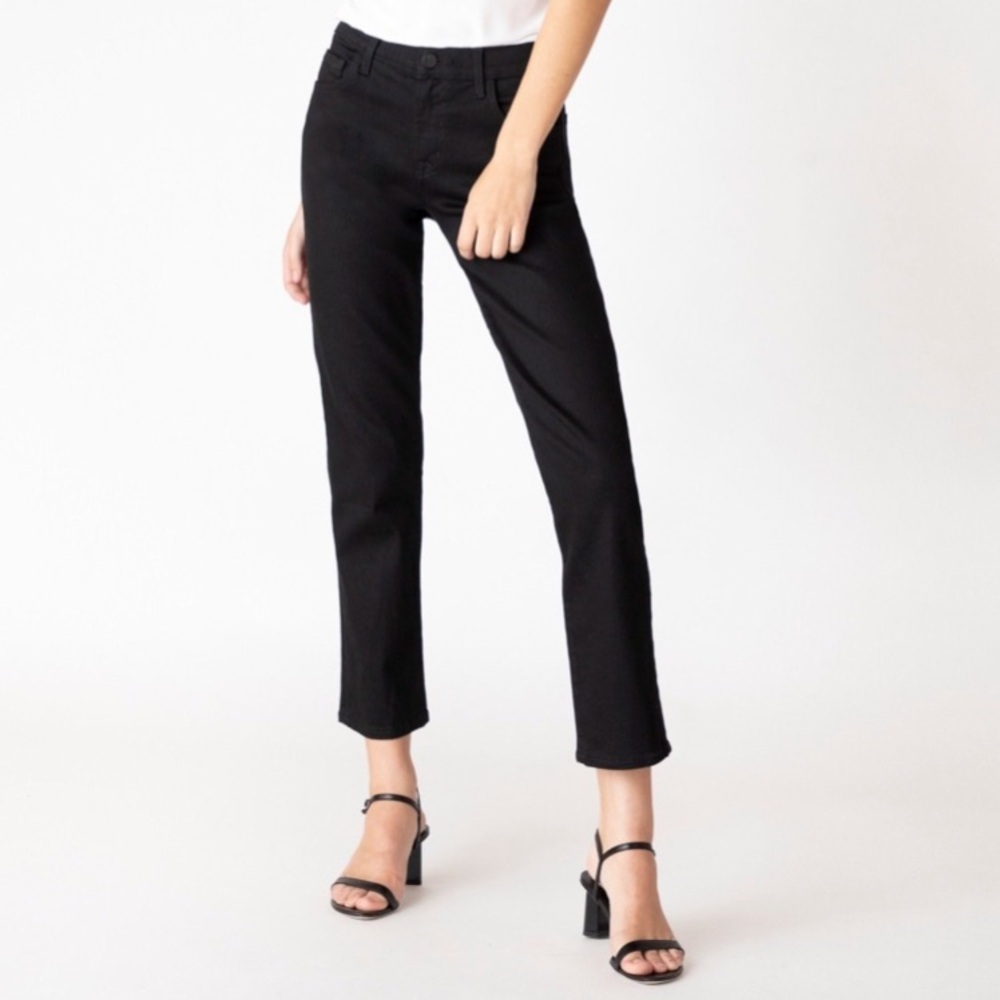 J Brand Adele Vesper Noir Black Straight Leg Cropped Jeans - 26